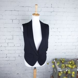 BCBG MaxAzria Womens Lapel Formal Vest Black M